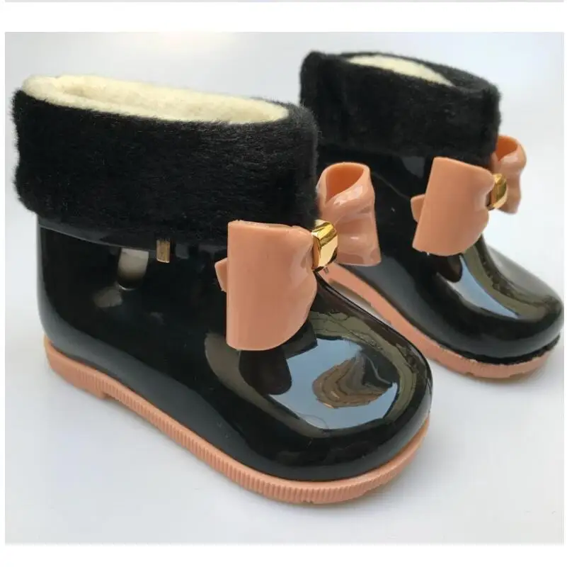 Детские резиновые сапоги для девочек детские теплые красивые с бантом модные