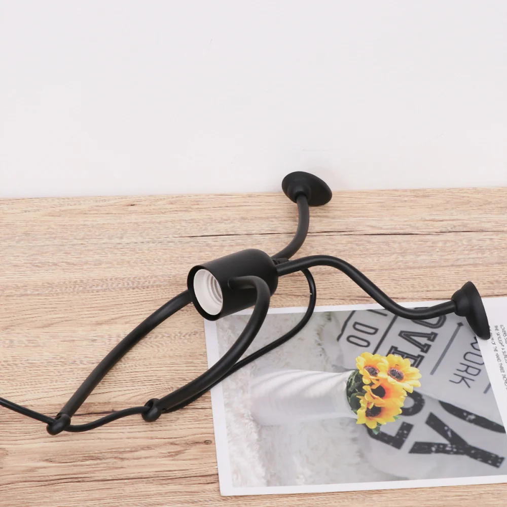 

Creative Simple Humanoid Chandelier Hanging Lamp for Living Room Hallway Restaurant without Bulb (Black)