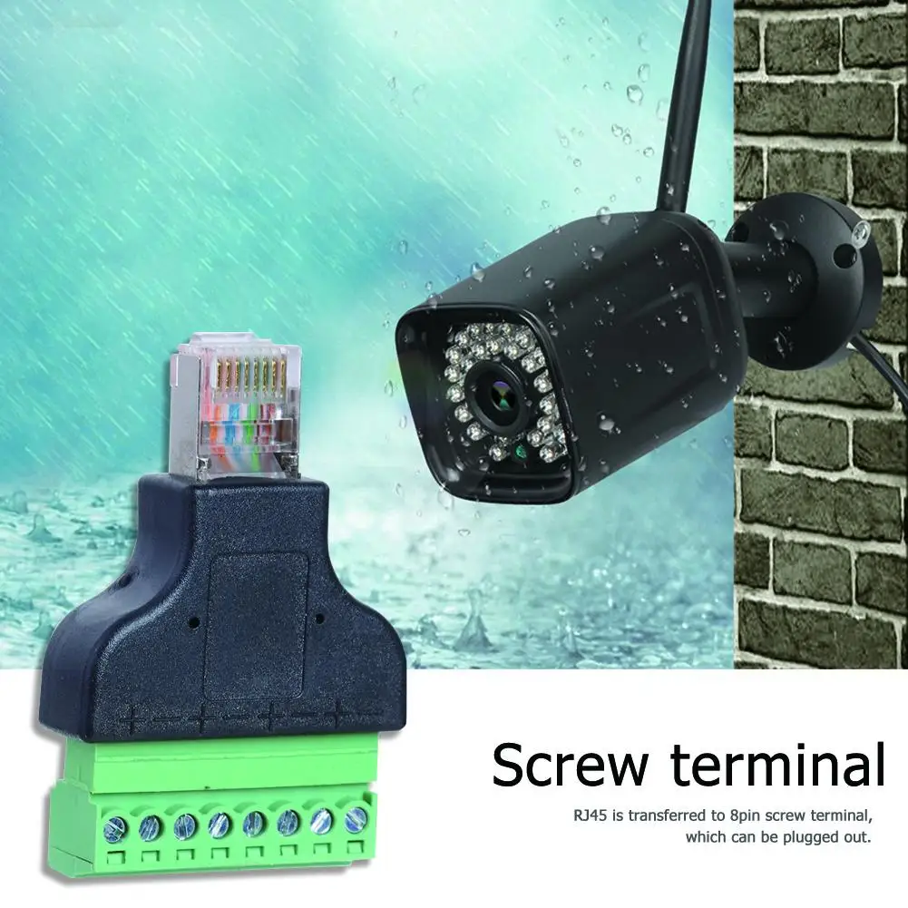 2ШТ конвертер RJ45 Ethernet папа Женский до 8 Pin AV клеммы винтовые разъемы жесткое