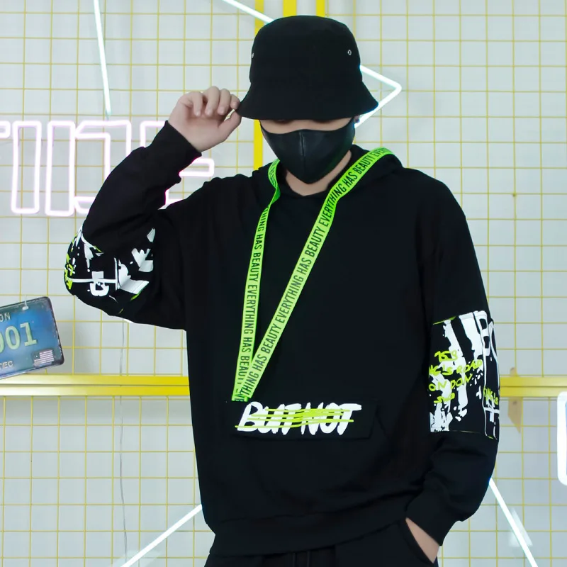 

Мужской свитер для пар, повседневные свободные толстовки в стиле High Street, мужские свободные топы для пар, модные стримеры в стиле хип-хоп, осе...