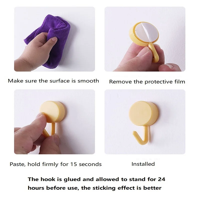 

Seamless Hook Behind The Kitchen Door Clothes Sticky Hook Viscose Load-bearing Punch-free Wall Hanging Kitchen Hook Door Hook