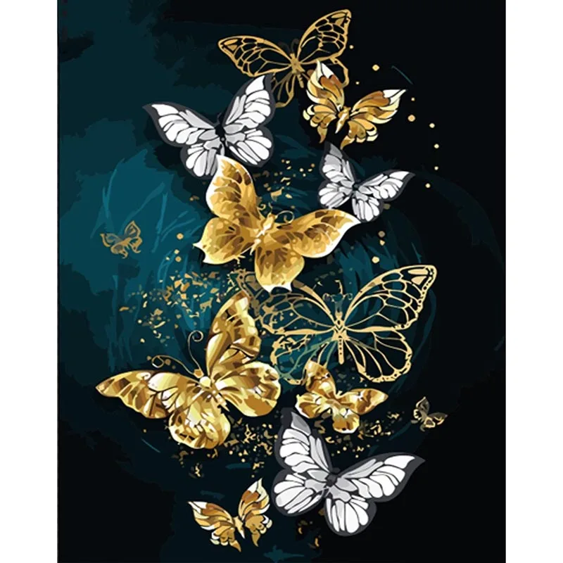 

5D алмазная живопись «сделай сам», Золотая Бабочка, полная выкладка, алмазная вышивка, животные, вышивка крестиком, стразы, мозаика, домашний ...
