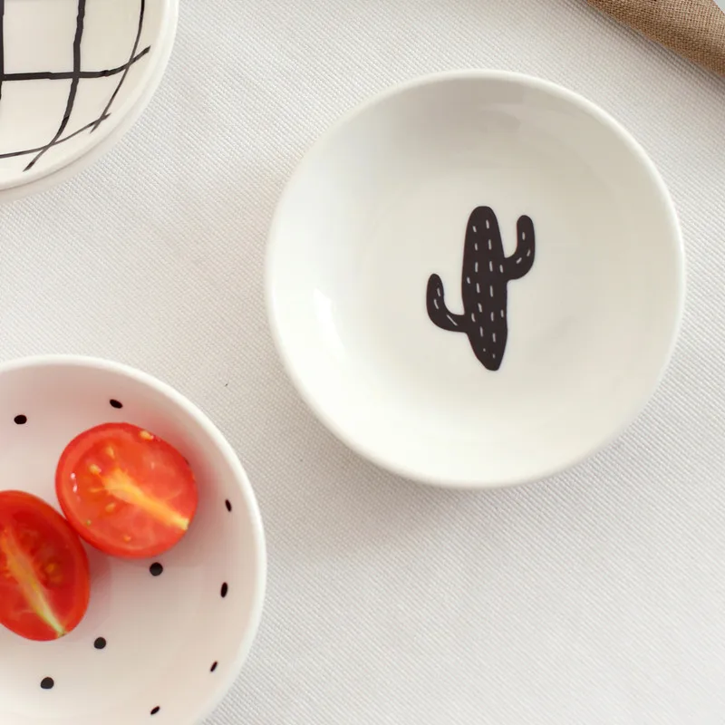 

Creative pattern ceramic Saucer Set cute small dish creative tableware