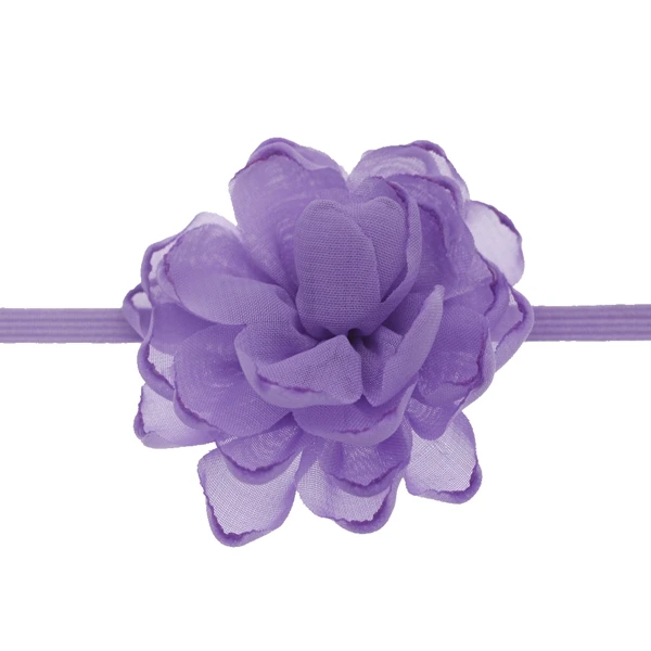 Лаванда baby headband Chiffon Flowers Headband girls Burning Edge Wedding Decoration DIY Wreath Headwear newborn girls hair Accessories - Цвет: Лаванда