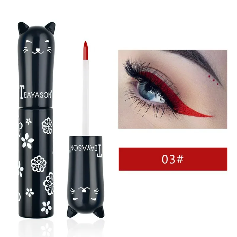 Новая красочная подводка для глаз с кошачьей головой водостойкая без