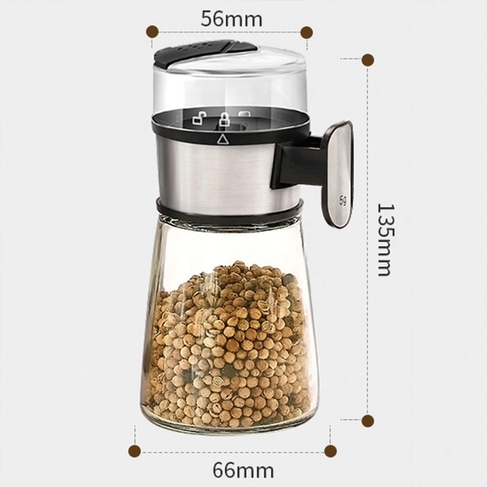 

Push-Type Salt Control Bottle Accurate Salt Dispenser Salt Spice Shaker Transparent Practical Pepper Spice Jar Or Container
