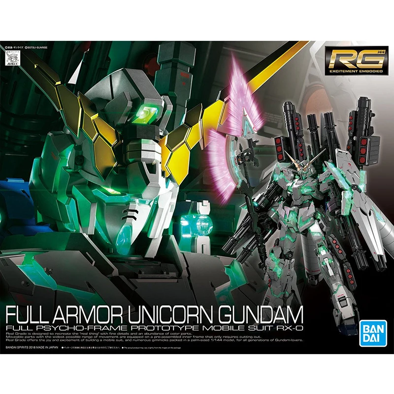 

Bandai Gundam RG Series 1/144 Assembly Model Red Heresy Flying Wing Zero Strike Free Unicorn Anime figure Garage Kit Gift toy