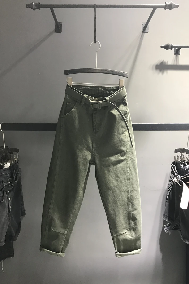 Джинсы для женщин в стиле бойфренд длинные штаны шаровары хлопковые легкие на