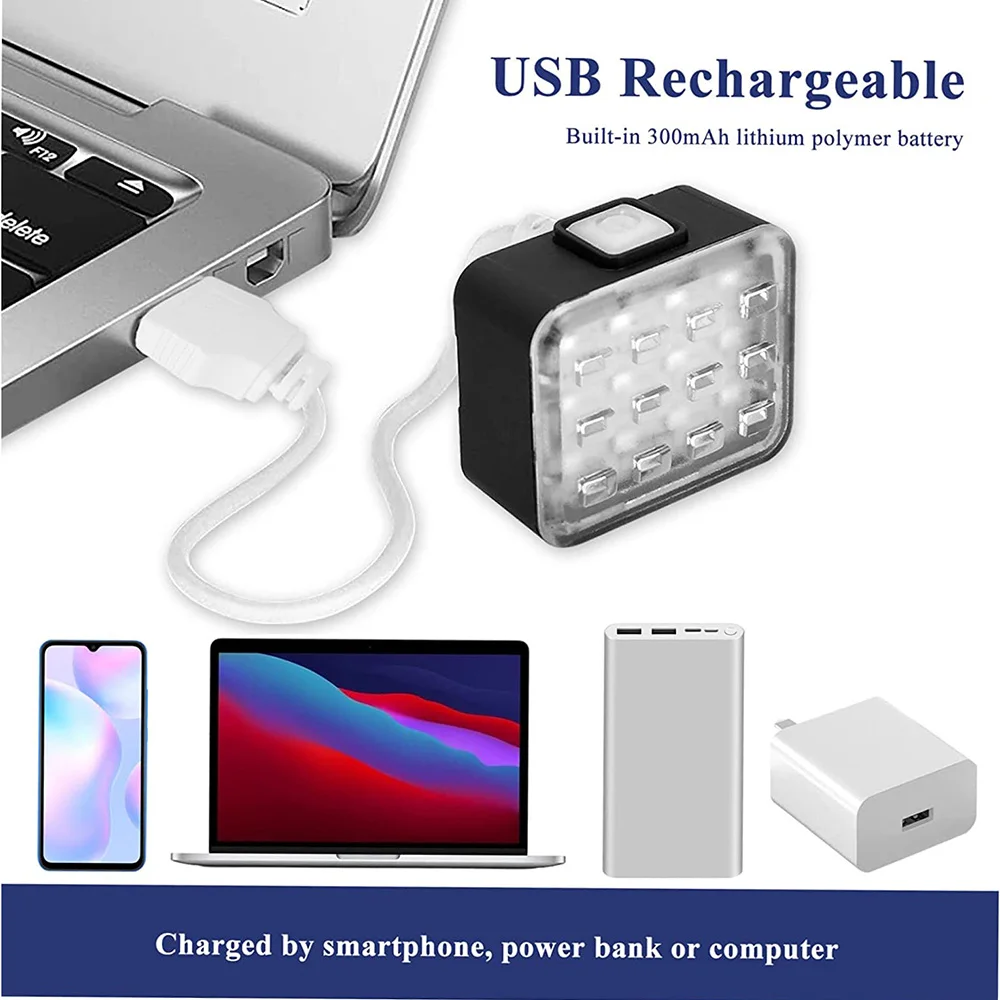 Светодиодный задний фонарь для велосипеда с зарядкой через USB 7 режимов освещения