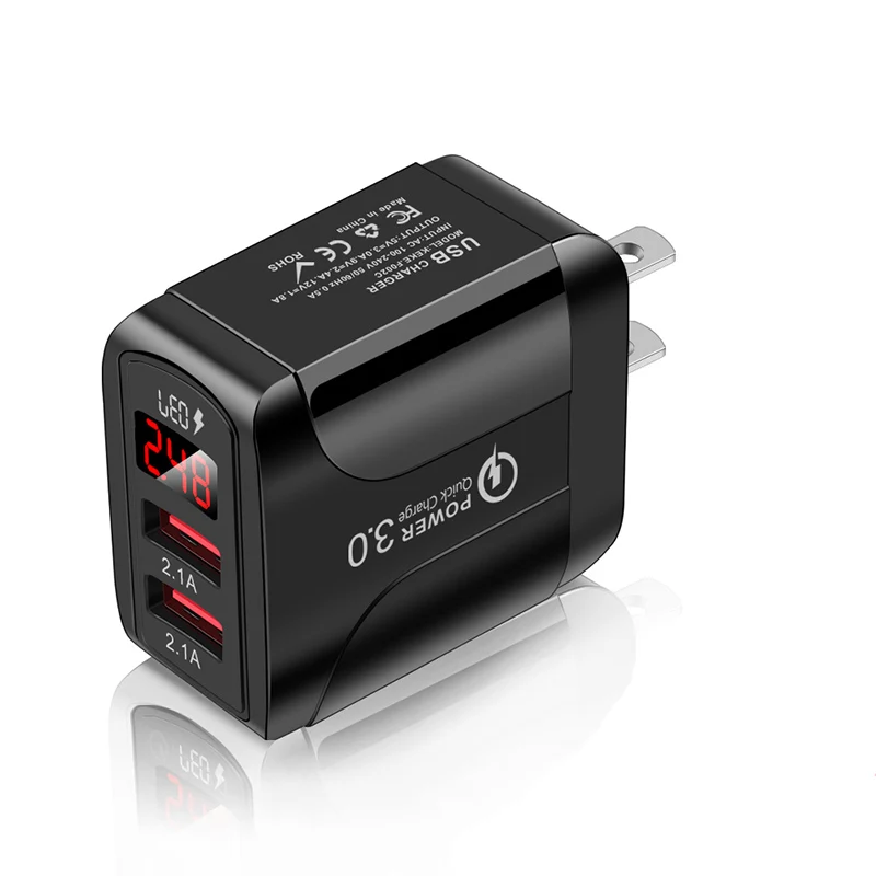 2USB Travel charger Quick Charger USB Charger for Samsung iPhone12 Huawei Xiaomi Tablet Fast Wall Charger US EU UK Plug Adapter