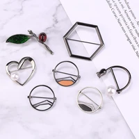 i remiel korean fashion safety pins pearl geometric brooch female small corsage scarves buckle for women shawl shirt accessories