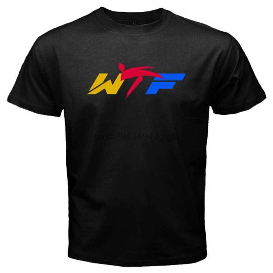 Новая мужская черная футболка WTF с логотипом Федерации тхэквондо размер от S до 3XL