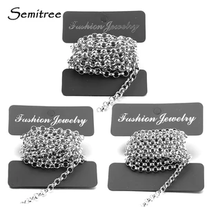 Semitree 2 метра цепи из нержавеющей стали BL O объемные звенья цепи DIY кулон ожерелье ювелирных изделий Браслеты Аксессуары для изготовления