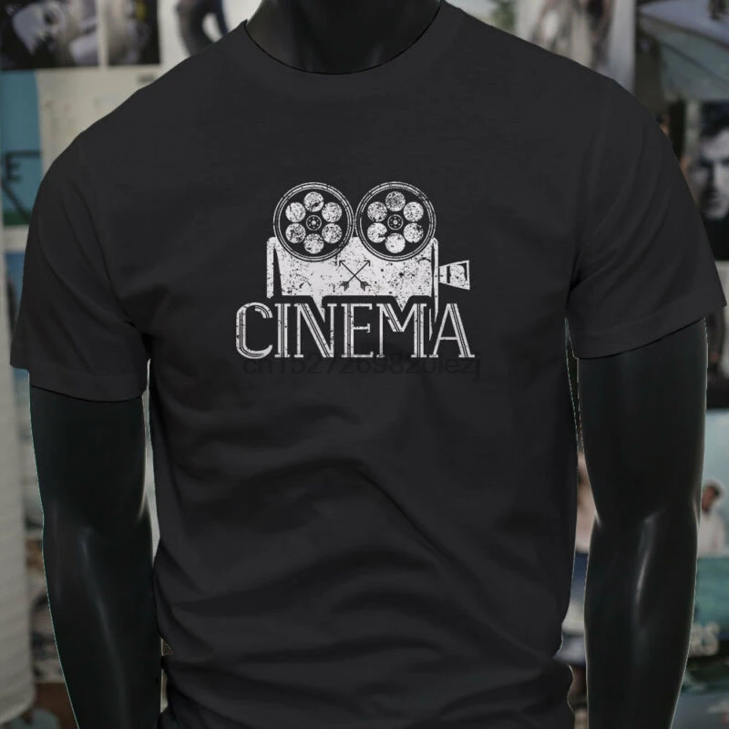 Винтажный кинотеатр Ретро фильмы студия режиссера фильм Мужская Черная футболка