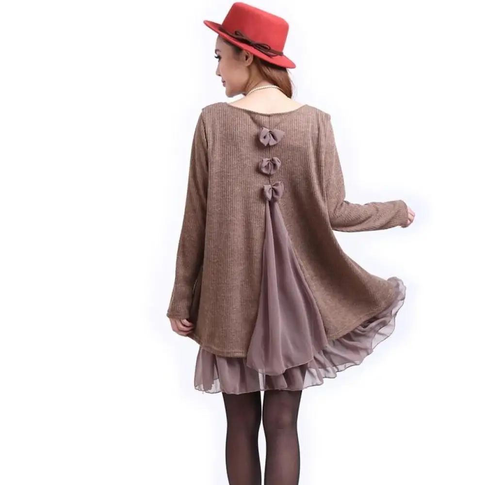 Размера плюс 3XL 4XL мини платье с длинными рукавами для женщин хаки Платья