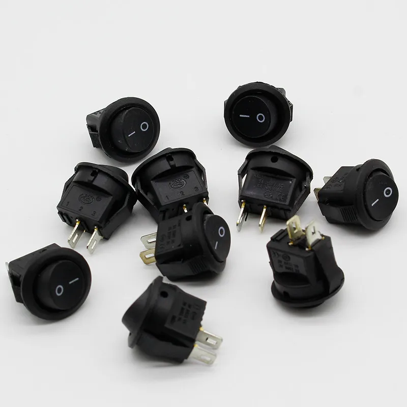 5 * маленькие круглые черные 2 контактный файлы 3A/250V 6A/125V кулисный переключатель