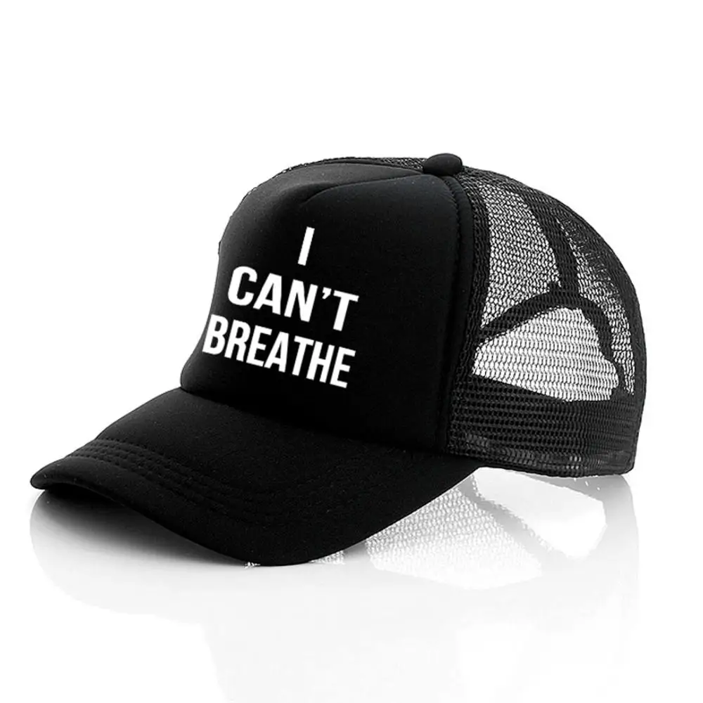 

Black Lives Matter Baseball Cap i Cant Breathe Adjustable Snapback Sun Hat Cotton Embroidery Flat Brim Hat Wild Accessories