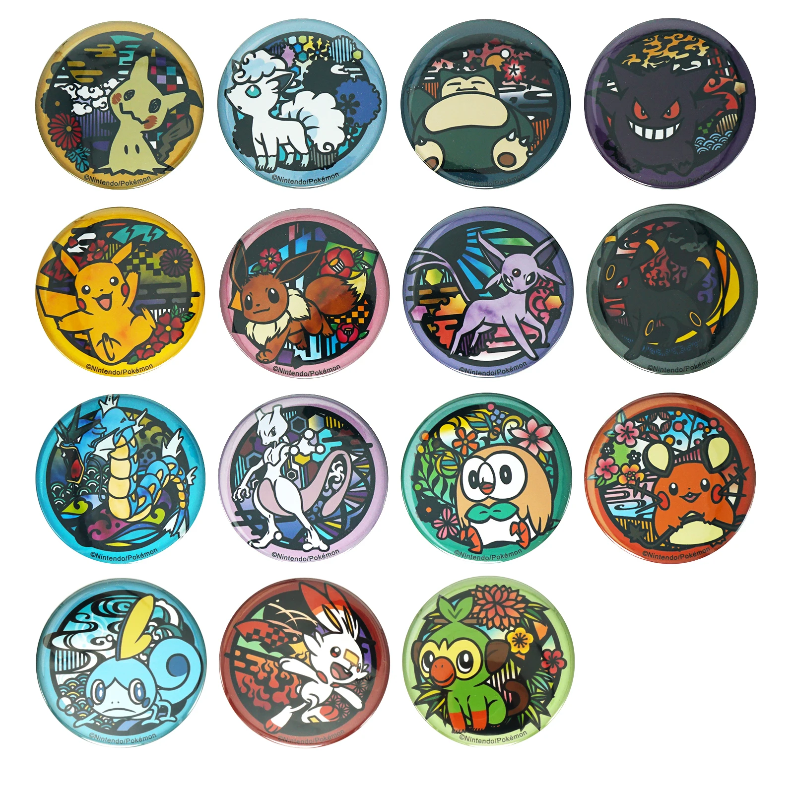 Pocket Monster аниме Mimikyu Volpix Snorlax Gengar Pikachu Eevee Espeon Umbreon Gyarados Mewtwo Rowlet металлический значок брошь на булавке