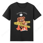 Женская футболка с анимационной графикой, лидер продаж, Модный хлопковый топ с темным медведем, футболка унисекс с марионеткой