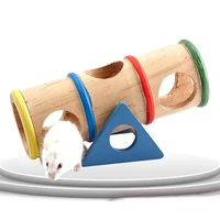 1 pcs hamster seesaw toy wooden tunnel hideout toys for rodent hamster cage small pet ferret exercise rat climbing exercise toys