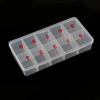 1box nail art tips empty storage box for 500pcs 10 sizes nail tips tweezers clippers pens polishing container manicure box