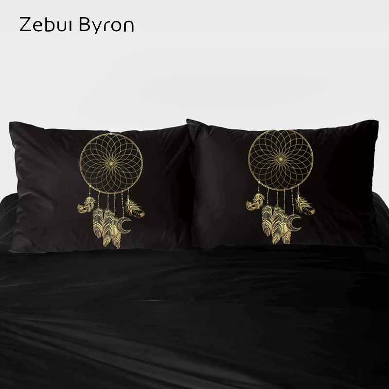 

2 PCS Pillowcase 45x45/70x70/80x80,3D Pillow Case Custom,Decorative Pillow Cover Bedding Dreamcatcher golden,drop ship