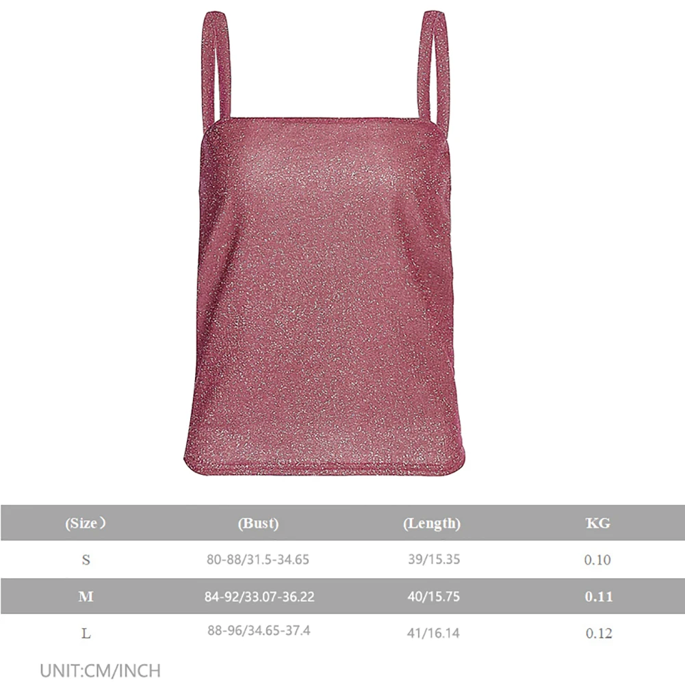 

High street Women's T-shirts Y2k Sexy Tops Glitter Strappy Blouse Summer Ladies Sparkly Sequins Vest Clubwear Gradient Solid