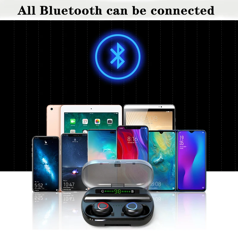 TWS Bluetooth-наушники с микрофоном и светодиодным дисплеем | Электроника