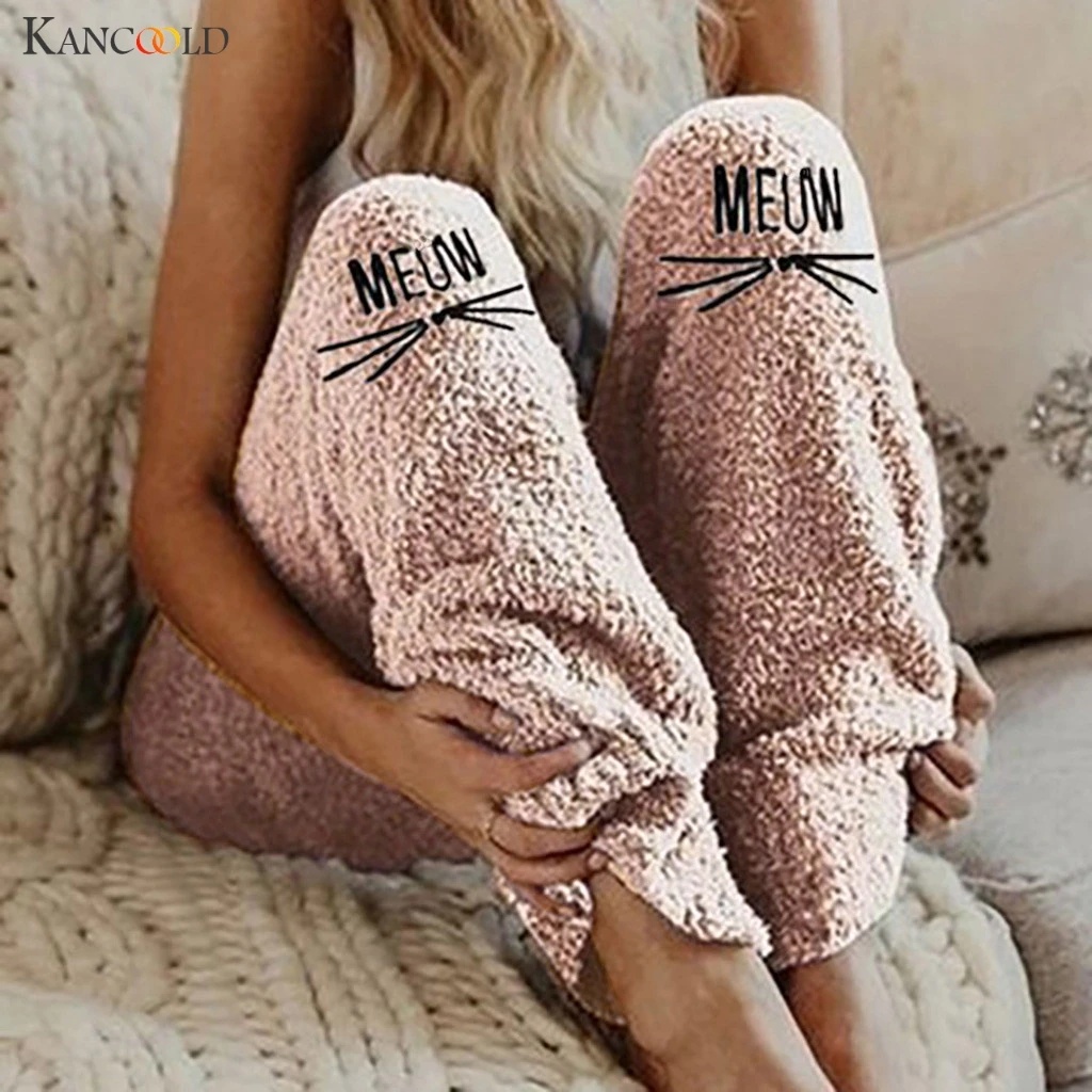 KANCOOLD брюки женские с вышивкой графическим принтом повседневные теплые