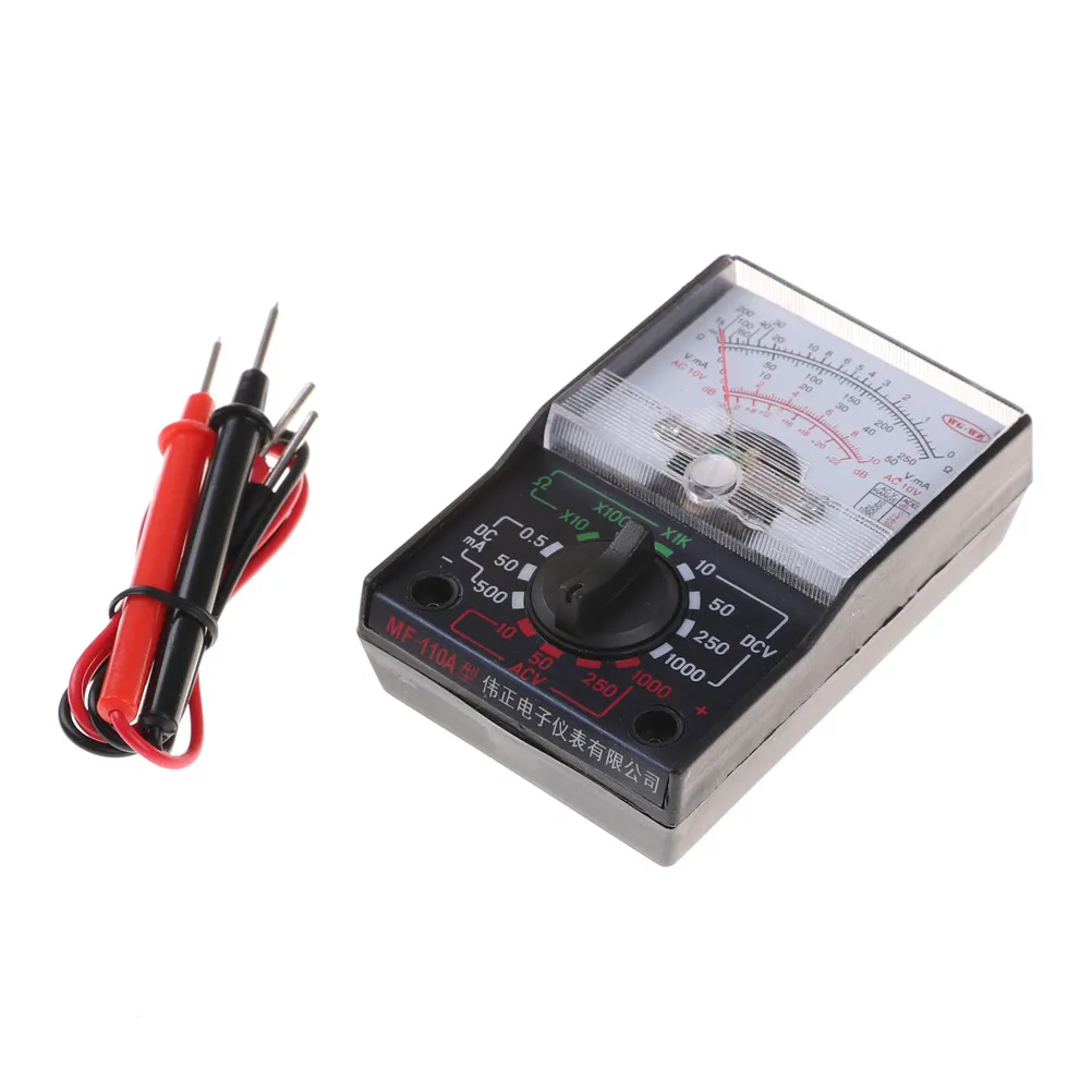 

MF-110A Electric Analog Multimeter Multitester Portable Voltmeter Ammeter AC / DC Voltage Current OHM Multi Meter Tester New