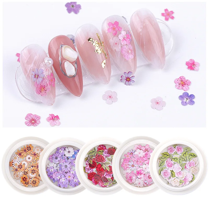 

Nail Art Stickers Accessories Wood Pulp Pieces Small Daisy Flowers Mixed Nails Charms Stickers Decoration