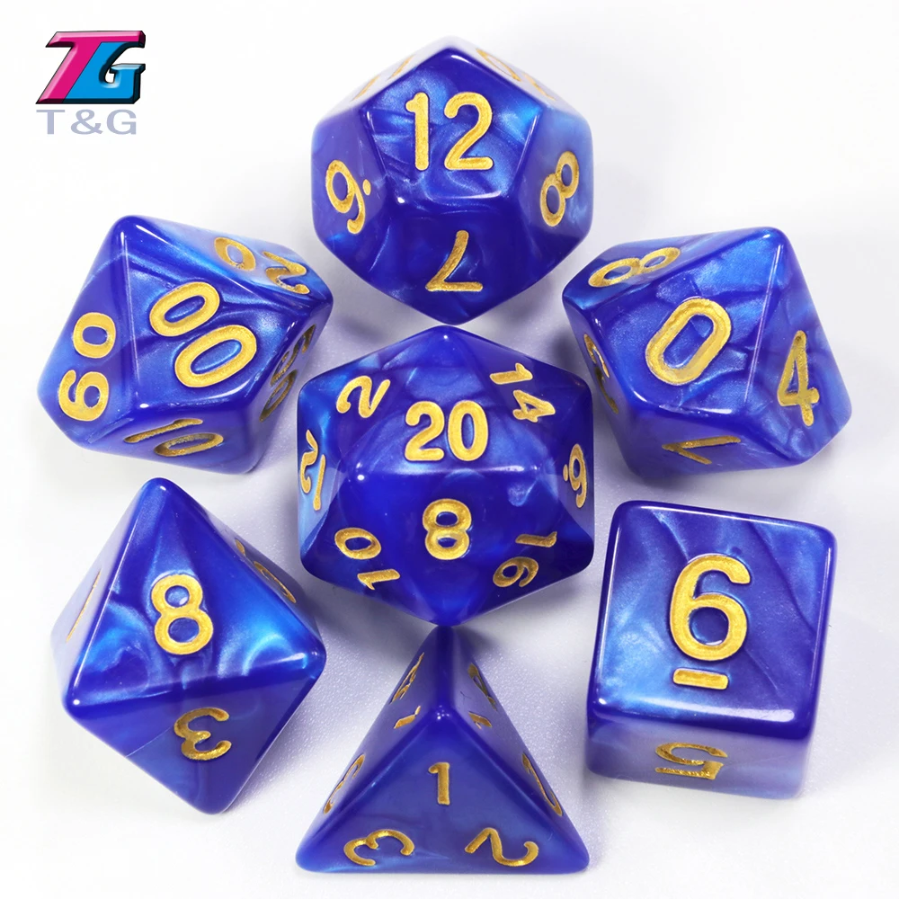 56 PCS/set Dice Marble Effect with Bag D4-D20 Polyhedral RPG Game | Спорт и развлечения