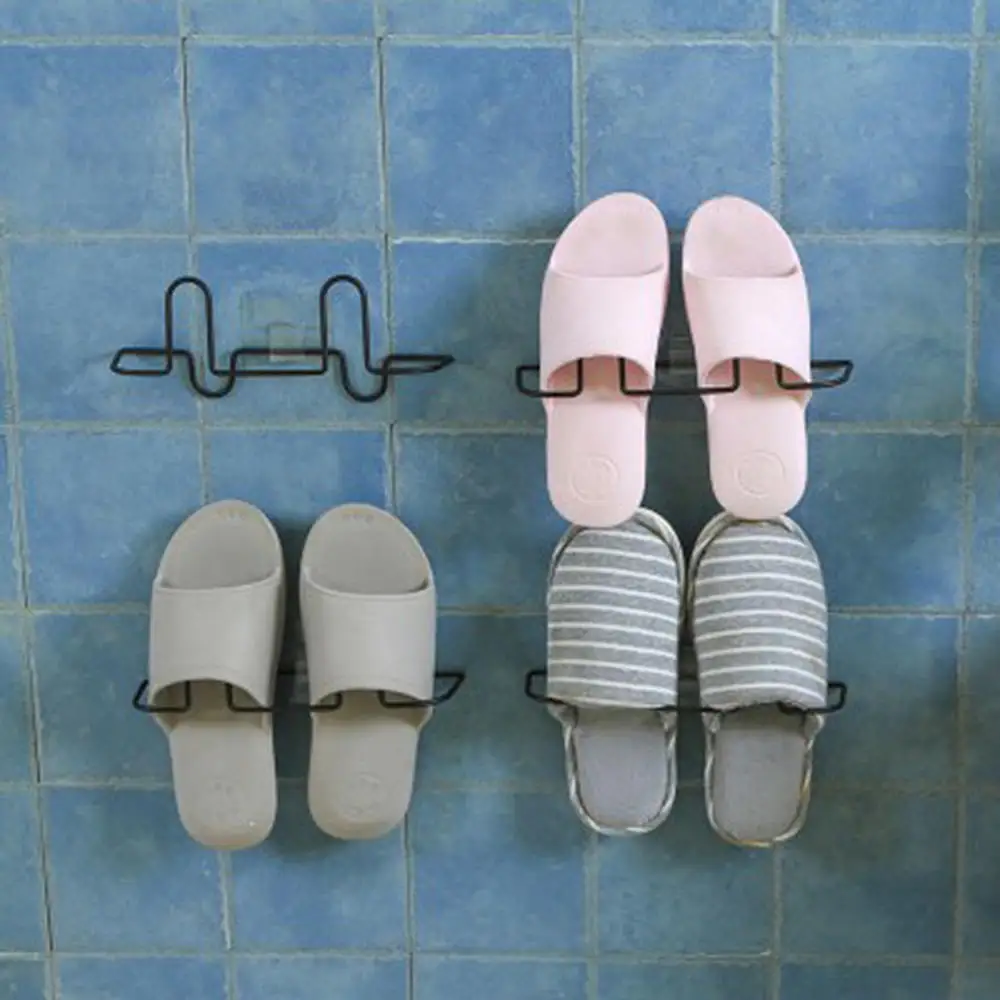 

1 pc Wall-Mounted Shoes Shelves Rack Practical Metal Free Holes Wall Storage Hanging Shoe Organizer Shoe Rack for Home Bathroom