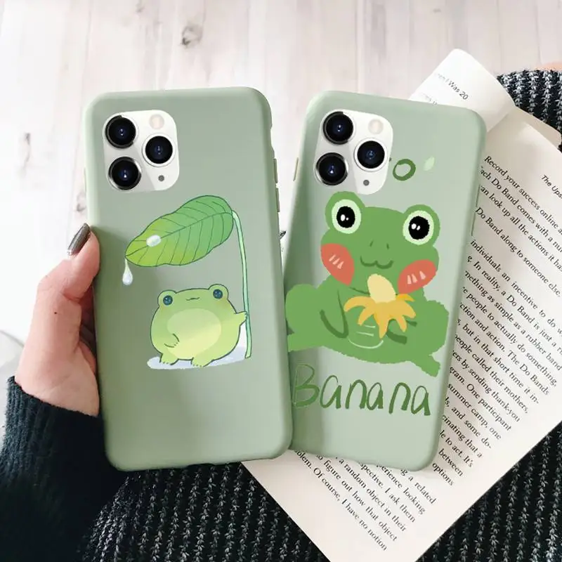 Чехол для телефона CARTOON Frog зеленого цвета в виде конфеты для iPhone 11 12 mini pro XS MAX 8 7 6 6S Plus X SE 2020 XR.