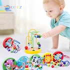 Детская развивающая математическая игрушка Монтессори, деревянные мини-круги, шарики, проволока, лабиринт, американские горки, пазл, игрушки для детей, подарок для детей