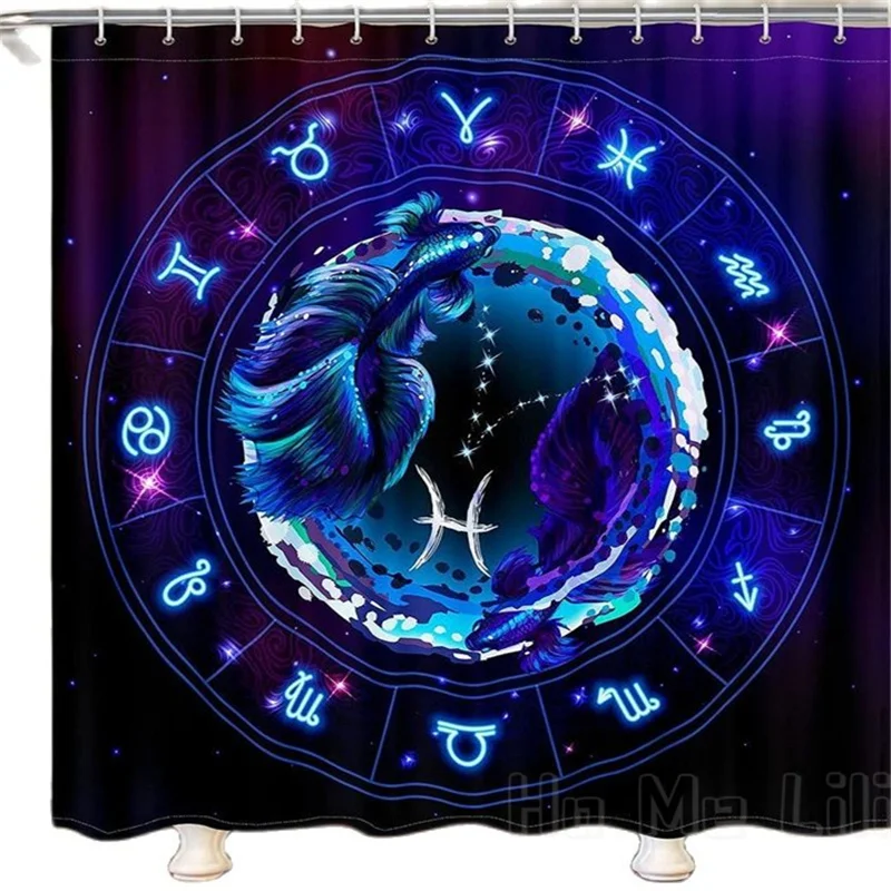 

Pisces For Kids Boys Girls Waterproof Bathroom Decor With Hooks Suits Western Astrology Zodiac Shower Curtain By Ho Me Lili