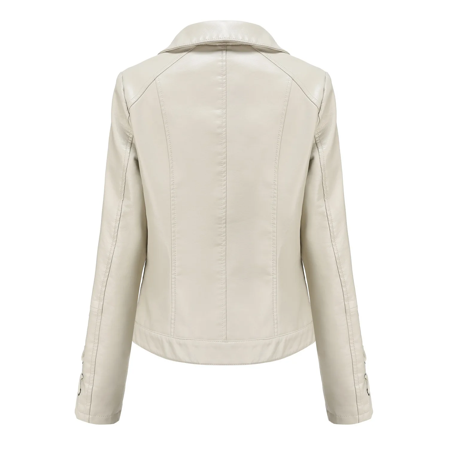 

Autumn Winter New Leather Jacket Women Strap Solid Color Jacket Popular Leisure Motorcycle Jacket Zipper Korean Coat