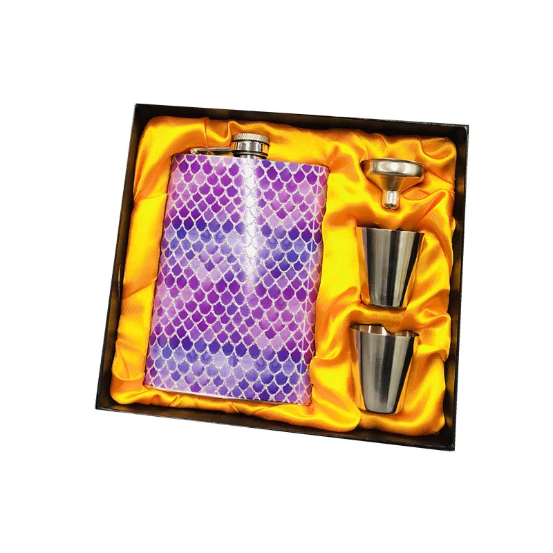 Большой размер 8 унций 304 нержавеющая сталь ликер бедра фляги Рыбная чешуя