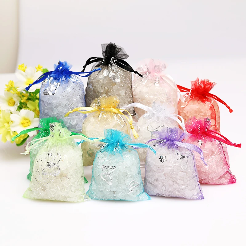 50 шт марлевые сумки с бабочкой разные цвета специальный дизайн органза упаковка