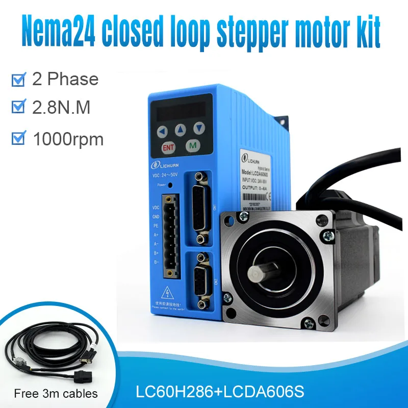 Nema 24 LC60H286 + LCDA606S 2 фазный 1000 об/мин 4A 2.8n.m фотоэлектрический шаговый двигатель с