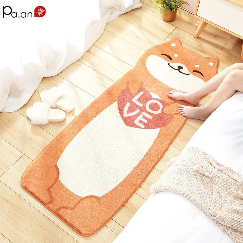 

60x160cm Rugs for Bedroom Bath Rug Carpets for Living Room Tatami Rug Cartoon Area Rug Home Bedside Long Lamb Non-slip Floor Mat