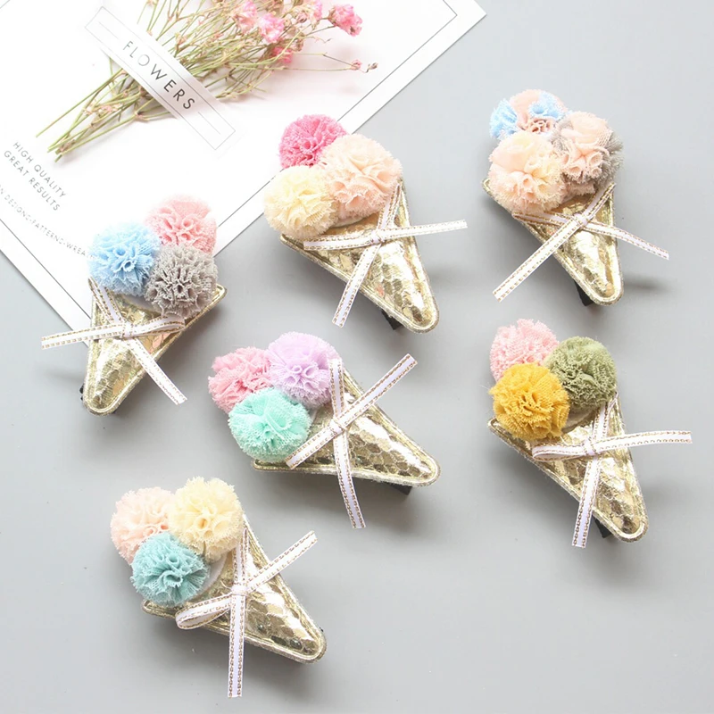 1 шт. заколки для волос с цветами мороженого ручная работа малышей 6 цветов Лидер