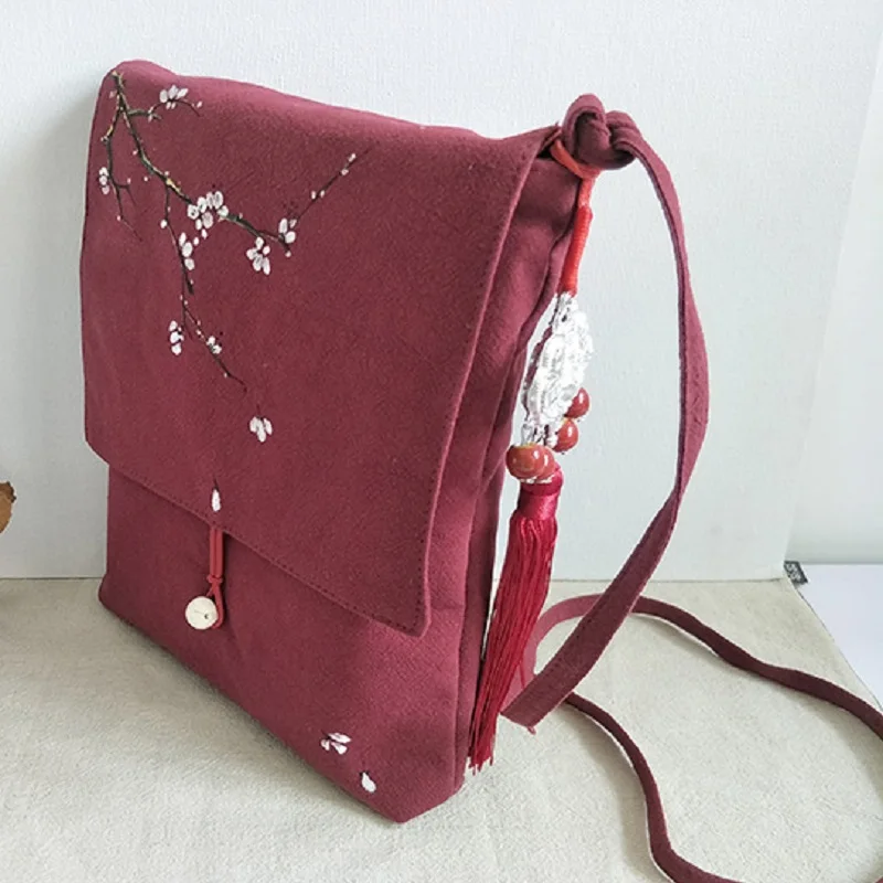 Женская сумка из хлопка и льна с цветочной вышивкой женские сумки через плечо