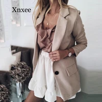 white blzer women blazers and jackets ladies casual ruched long sleeve single button fit office jackets coats blazer khaki