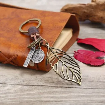 

2021 New Leaf Leather Key Ring Creative Gift Couple Key Pendant Popular Accessories Keychain Charms Key Chain Accessories Cute