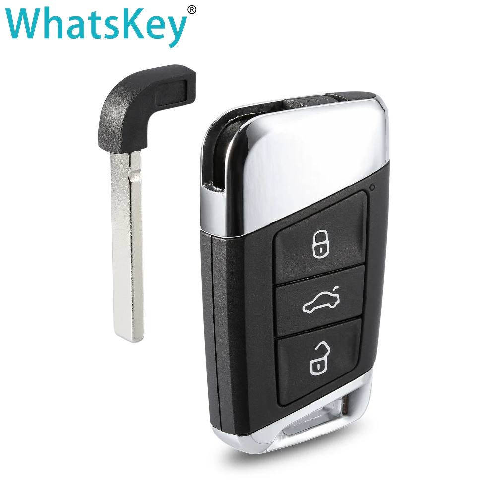 Чехол для автомобильного ключа WhatsKey 3 кнопки Volkswagen VW Passat B8 Magotan MQB Skoda A7 вариант