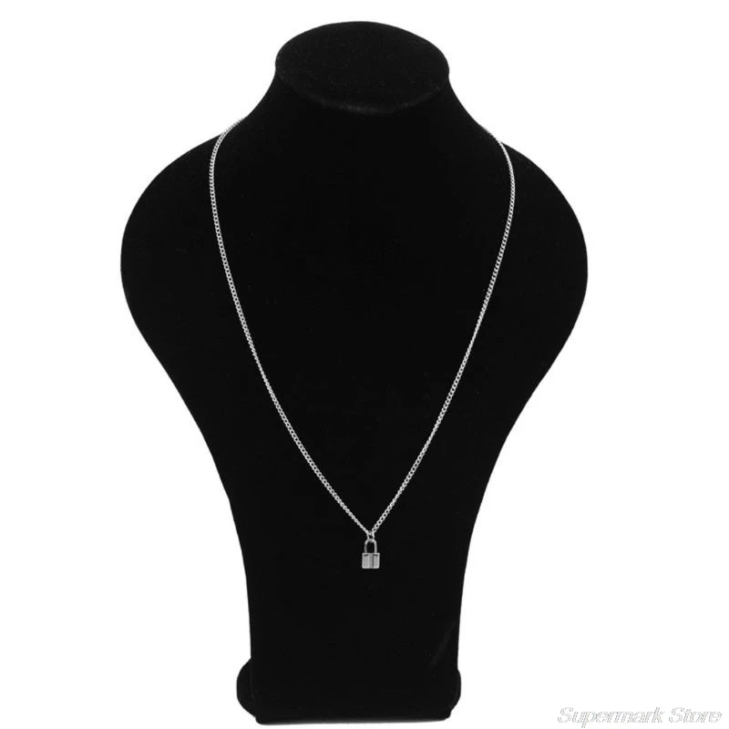 

Mini PadLock Pendant Necklace Titanium Rolo Cable Chain Necklace Fashion Jewelry J29 21 Dropshipping
