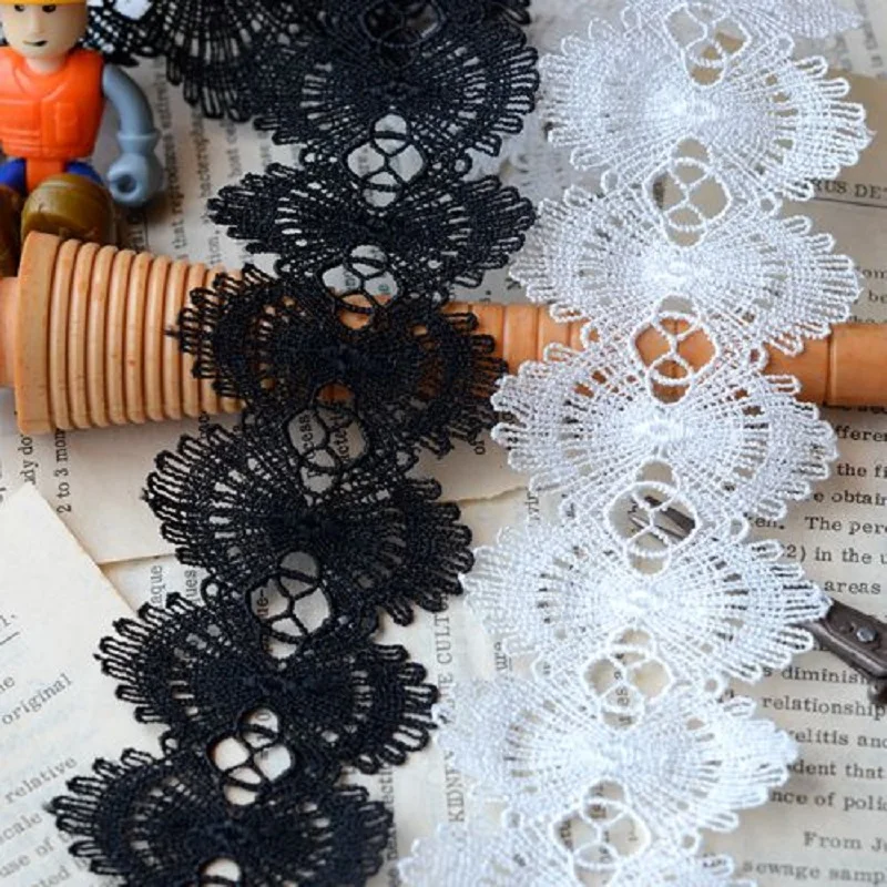 

Lace accessories Black white bilateral garment accessories water soluble lace 5 cm wide