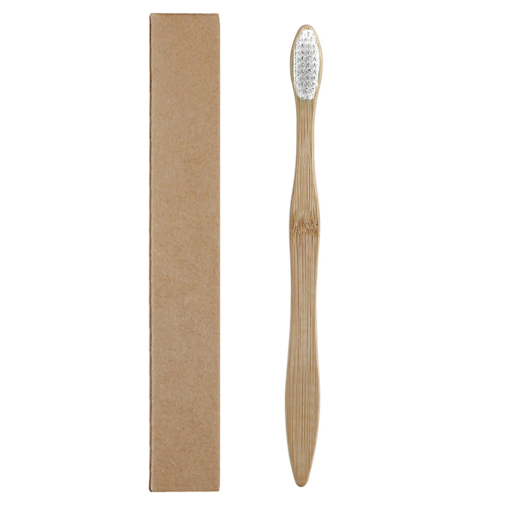 Бамбуковая биоразлагаемая зубная щетка средней твердости 10 шт. радужная для