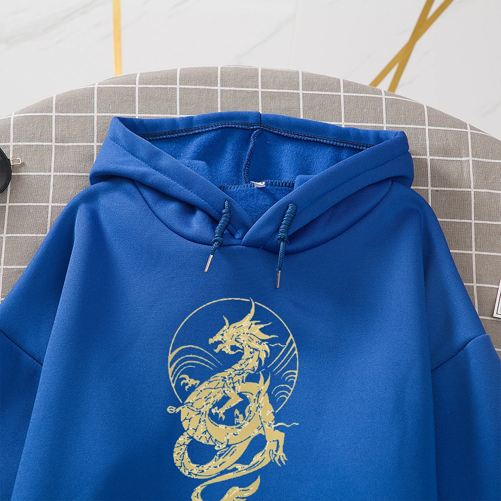 Leisure Women Sweetshirts Winter Cool Style Graphic Sweatshirt Dragon Printing Hoodie Women Harajuku Korean Ulzzang Clothes